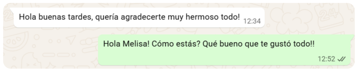 Testimonio de clienta satisfecha con su compra